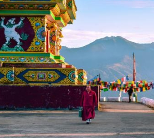 Land of Dawn lit Mountains